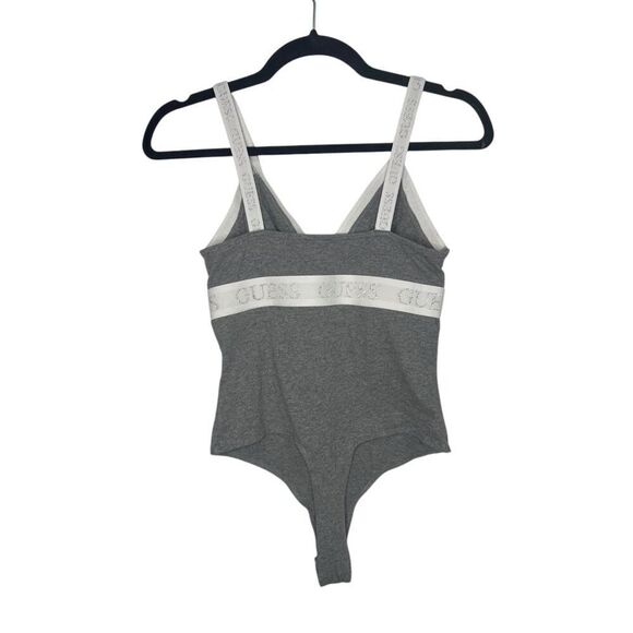 GUESS Women’s Small Bodysuit Top Gray V-Neck - Picture 3 of 7